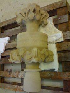 stone finial carving
