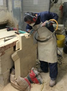 Masoning with pneumatic chisels